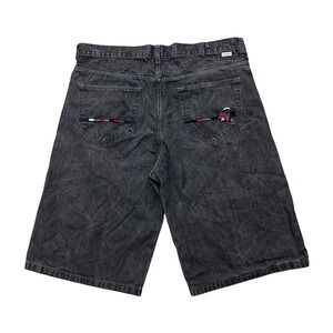Vintage Y2K Mecca Faded Black Denim Shorts Baggy Wide Leg Skate Hip Hop 44
